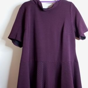 Maroon and black striped dress